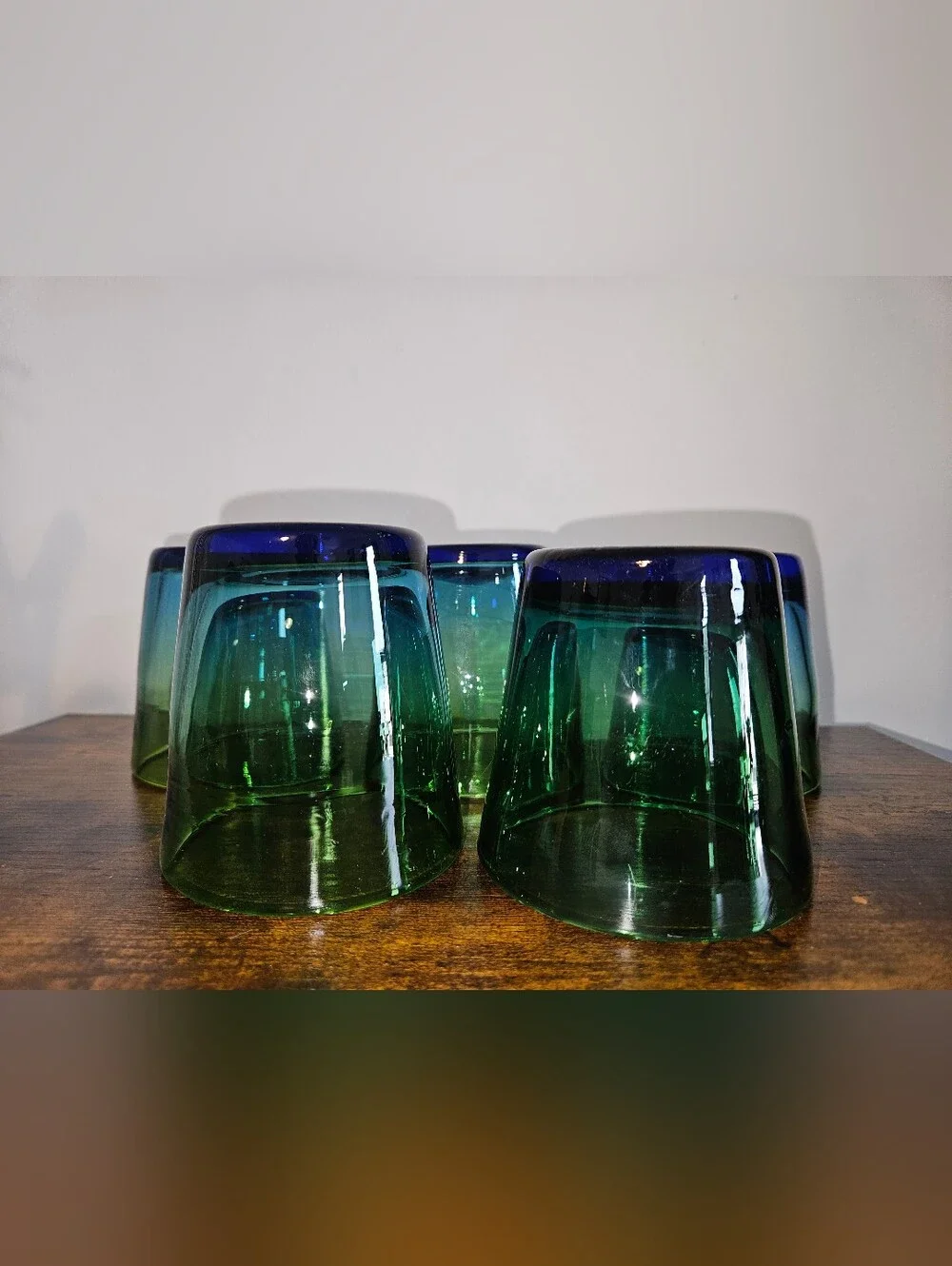 Set Of 5 Handblown Tumblers